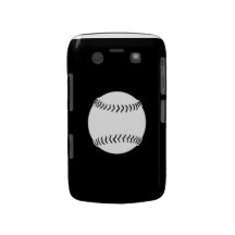 BlackBerry Bold Softball White on Black Blackberry Bold Cases