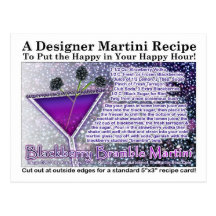 Blackberry Bramble Martini Recipe Postcard