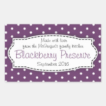 Blackberry preserve jam purple food label sticker