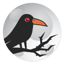 Blackbird Goth Raven/Crow Round Stickers