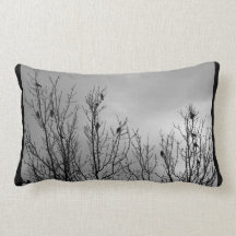 Blackbirds in Trees Rectangle Pillow