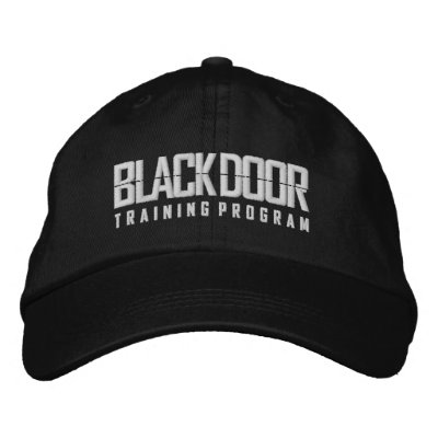 Blackdoor Training Program (black cap) Embroidered Baseball Caps by Leviathan_Chronicles