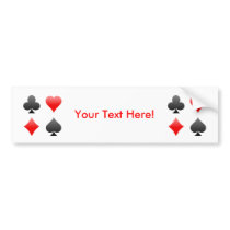 Blackjack / Poker Card Suits: Vector Art: Bumper Sticker