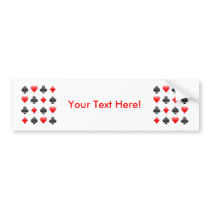 Blackjack / Poker Card Suits: Vector Art: Bumper Sticker