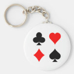 Blackjack / Poker Card Suits: Vector Art: Key Chains
