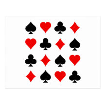 Blackjack / Poker Card Suits: Vector Art: Post Card