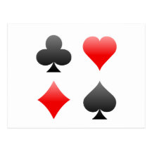 Blackjack / Poker Card Suits: Vector Art: Post Cards