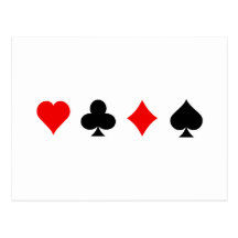 Blackjack / Poker Card Suits: Vector Art: Postcards