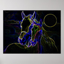 Blacklight Horses Poster Print - Horse Posters