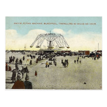 Blackpool, machine de vol de maxime carte postale