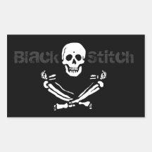Blackstitch Flag w/words Stickers