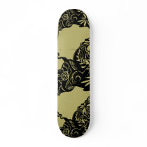 Blackwork and KHAKI design skate deck