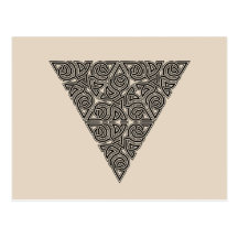 Blackwork Triangle Knot Postcard