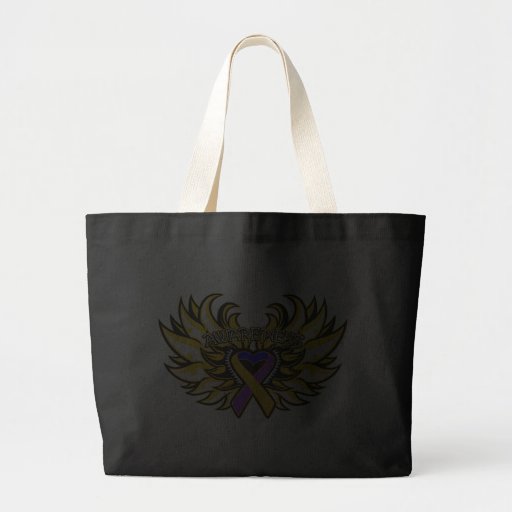 Bladder Cancer Awareness Heart Wings.png Bags