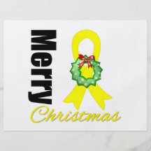 Bladder Cancer Awareness Merry Christmas Ribbon Personalized Flyer