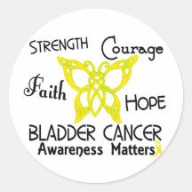 Bladder Cancer Celtic Butterfly 3 Sticker