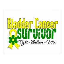 Bladder Cancer Survivor Flower Ribbon Post Card