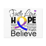 Bladder Cancer Typographic Faith Love Hope Post Cards