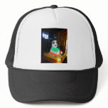 Blaheen of the roads dog Nuala in her new  poncho Trucker Hats
