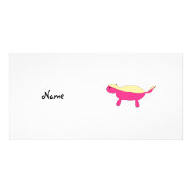 Blaireau de miel rose nommé personnalisé carte avec photo