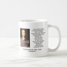 Blaise Pascal Gain Loss Wagering God Exists Quote Mugs