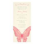 Blanc cassé et papillon rose Quinceanera Invita de Invitations