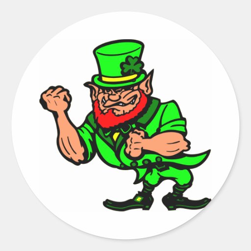 Blanc combattant l'homme irlandais adhésifs ronds