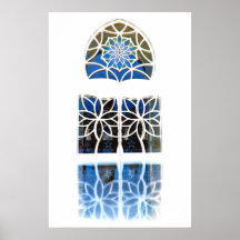 Blanc de la fenêtre 1 de foyer de mosquée posters