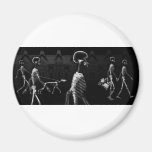 Blanc de minuit de noir de balade de squelettes de magnets pour réfrigérateur