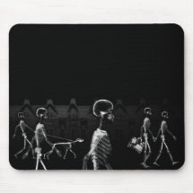 Blanc de minuit de noir de balade de squelettes de tapis de souris