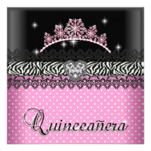 Blanc de noir de rose de zèbre d'anniversaire de Q Invitation Personnalisée