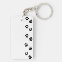Blanc de Pawprints de traces de pattes de chien, n Porte-clés