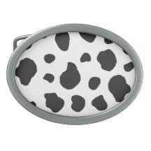 Blanc de vache à peau de fourrure de poster de ani boucle de ceinture