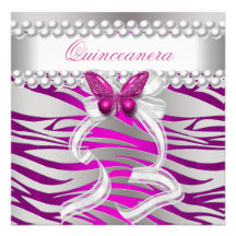 Blanc rose pourpre de papillon de zèbre de Quincea Invitations