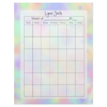 Blank Calendar Page for school, Pastel Letterhead Template