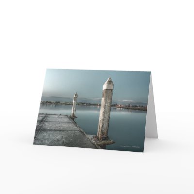 Blank Customizable Dock at Dawn Greeting Card by mikes_photo_designs