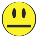 Blank Face Smiley Round Sticker