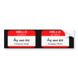 Blank Name Tag Templates Bumper Stickers