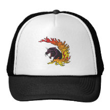 blank panther and flames mesh hats