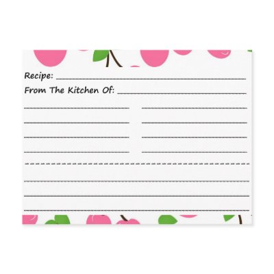Blank Recipe Cards: Cherries by LifeOverHere
