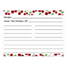 Blank Recipe Cards: Cherries Postcards
