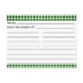 Blank Recipe Cards: Gingham Dreams Post Cards
