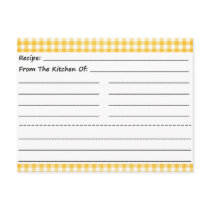 Blank Recipe Cards: Gingham Dreams