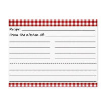 Blank Recipe Cards: Gingham Dreams