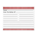 Blank Recipe Cards: Gingham Dreams postcards
