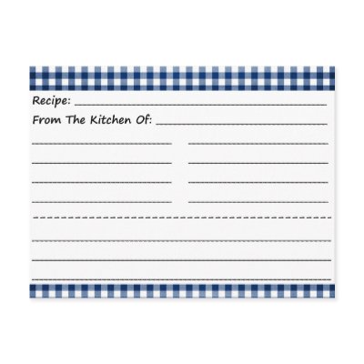 Blank Recipe Cards: Gingham Dreams by LifeOverHere