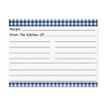 Blank Recipe Cards: Gingham Dreams postcards