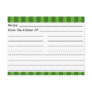 Blank Recipe Cards: Green Stripes Post Card