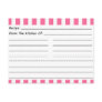Blank Recipe Cards: Pink & White Stripes