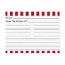 Blank Recipe Cards: Red & White Stripes Post Cards